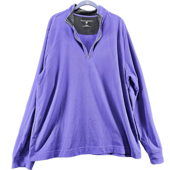 SaddleBred Womens Pullover Purple Size Large Cotton Blend Long Sleeve 1/2 Zip - Picture 1 of 12